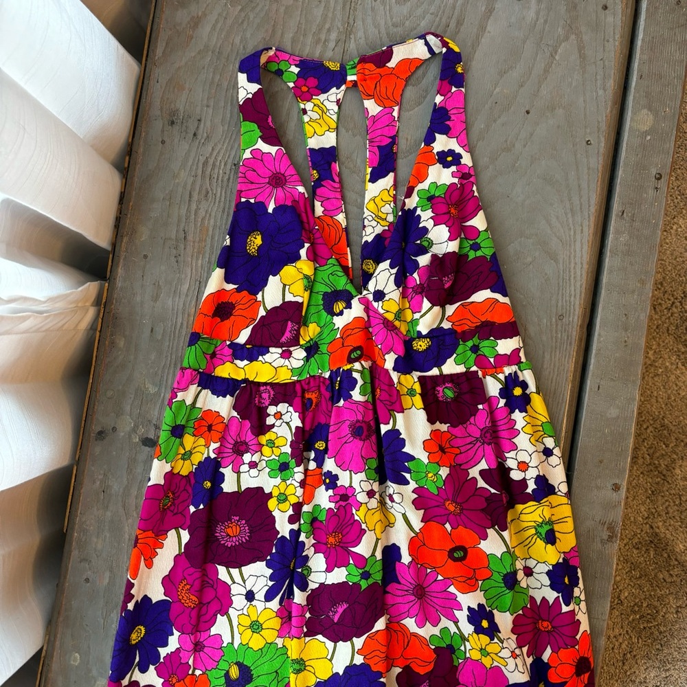 INSANELY adorable vintage bright floral print dress
